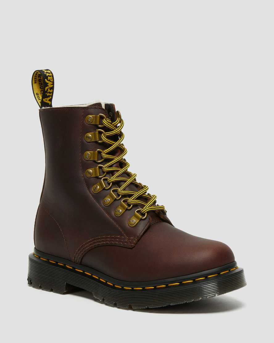 Dr. Martens 1460 Pascal DM's Wintergrip Nahka Naisten Nauhalliset Nilkkurit - TummanRuskea Nilkkurit